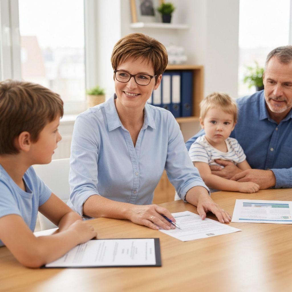 Professional support meeting with foster family